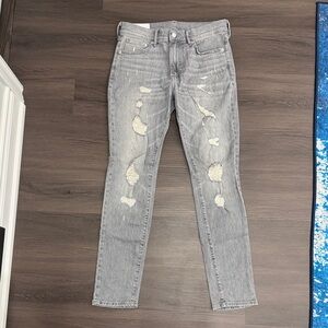 H&M Light Gray Distressed Slim Jeans